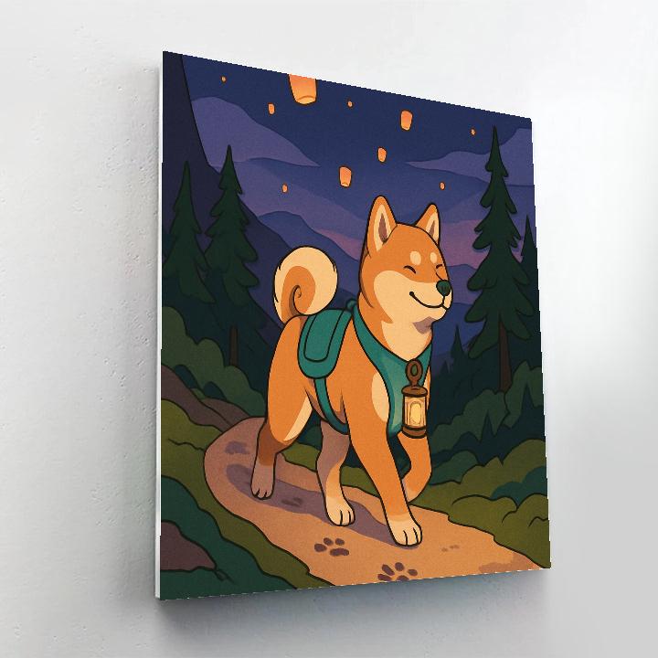 Lantern Festival Dog Trail Companion paint by number