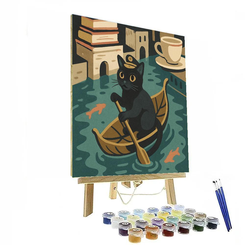 Clockwork Canals With Cat Gondolier Numbered painting kits