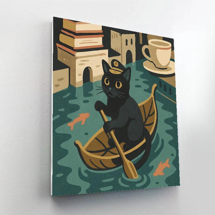 Clockwork Canals With Cat Gondolier Numbered painting kits