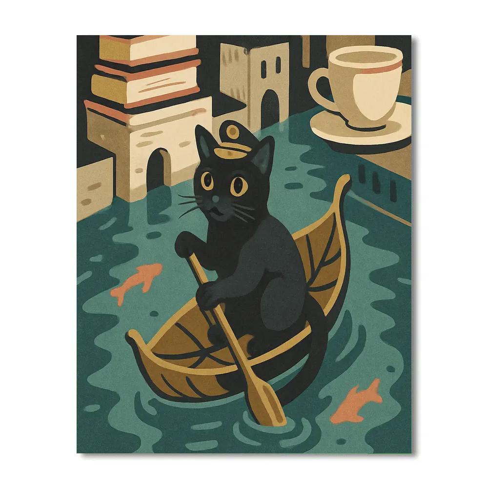 Clockwork Canals With Cat Gondolier Numbered painting kits