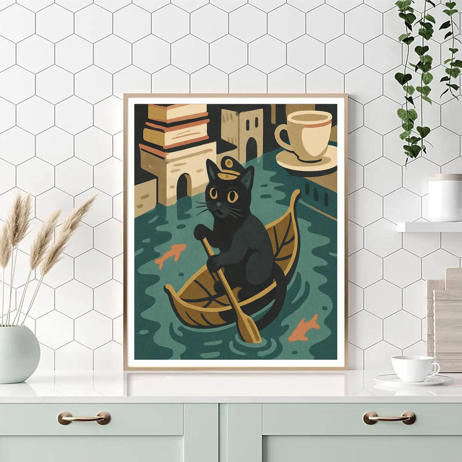 Clockwork Canals With Cat Gondolier Numbered painting kits