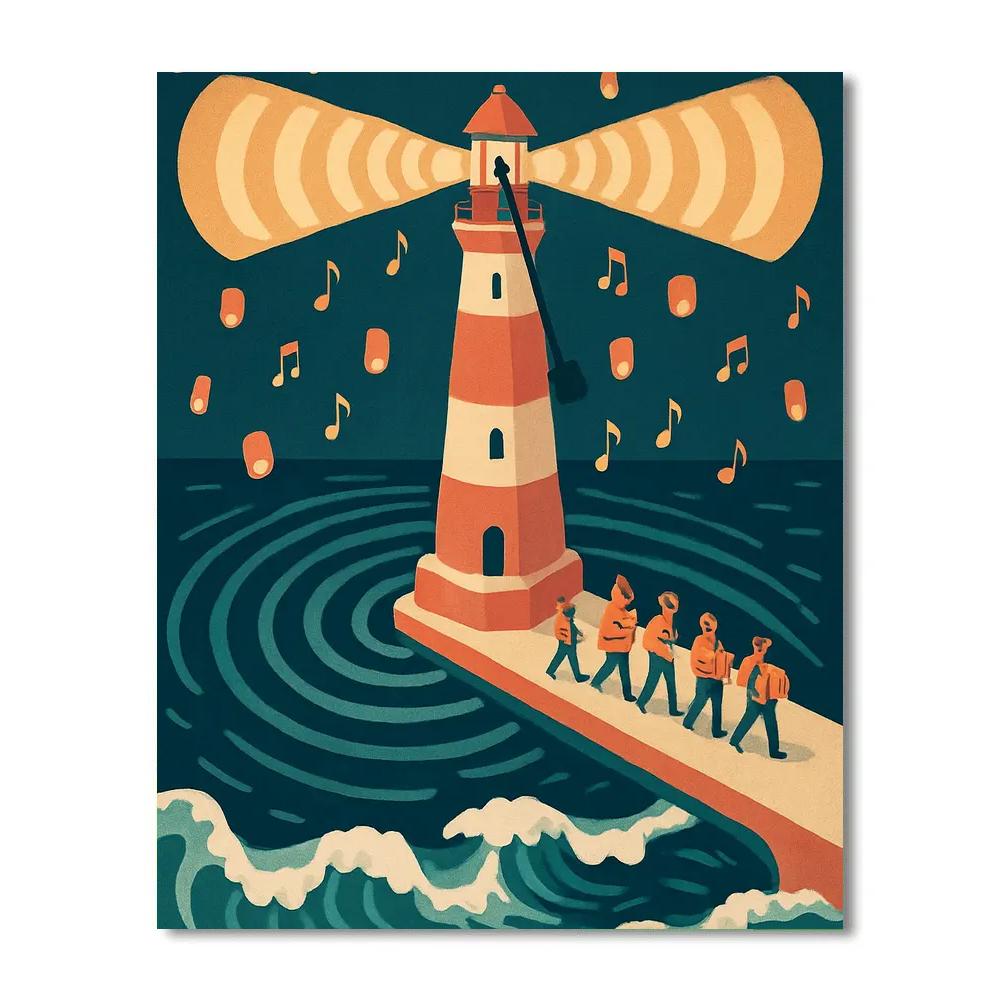 Kinetic Music Lighthouse Parade DIY paint by numbers