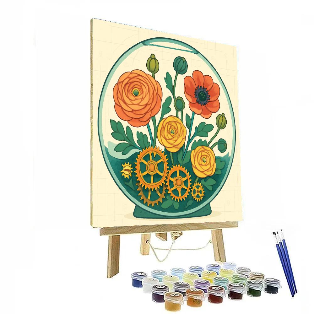 Clockwork Terrarium Of Flowers paint by numbers
