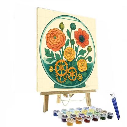 Clockwork Terrarium Of Flowers paint by numbers