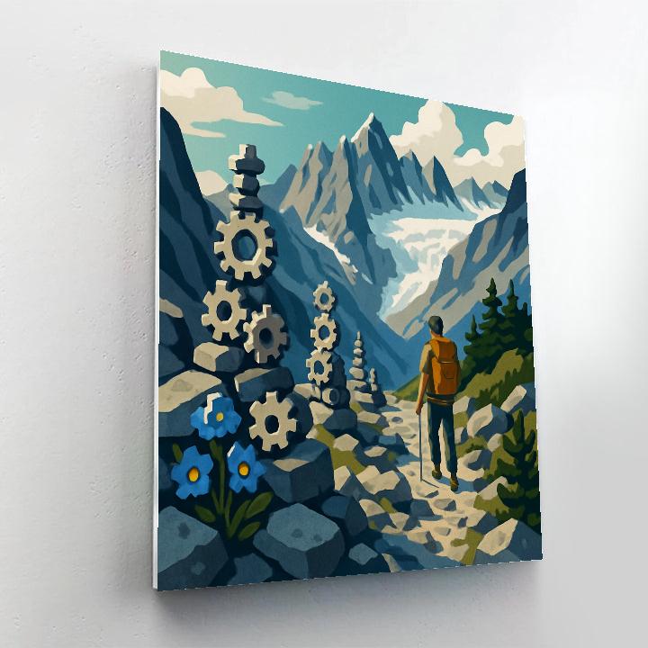 Clockwork Cairns In Mountain Pass Paint by numbers art