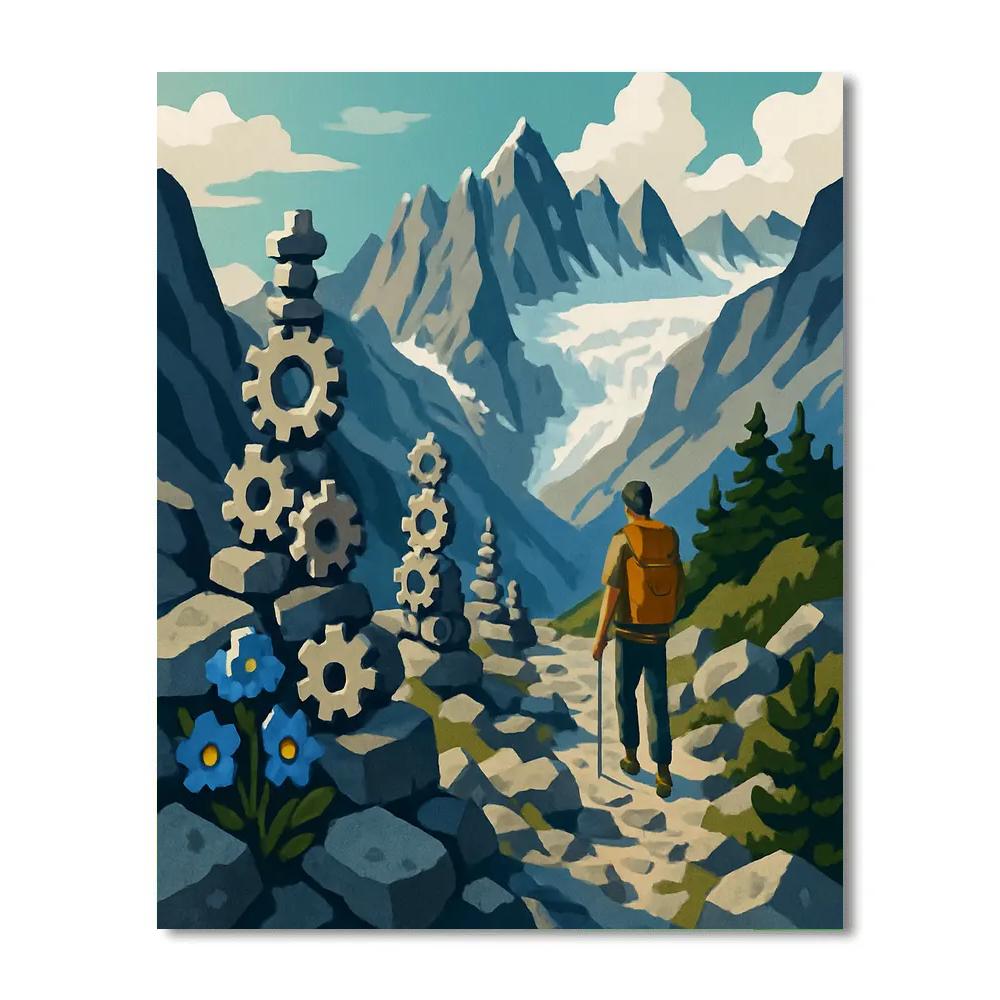 Clockwork Cairns In Mountain Pass Paint by numbers art