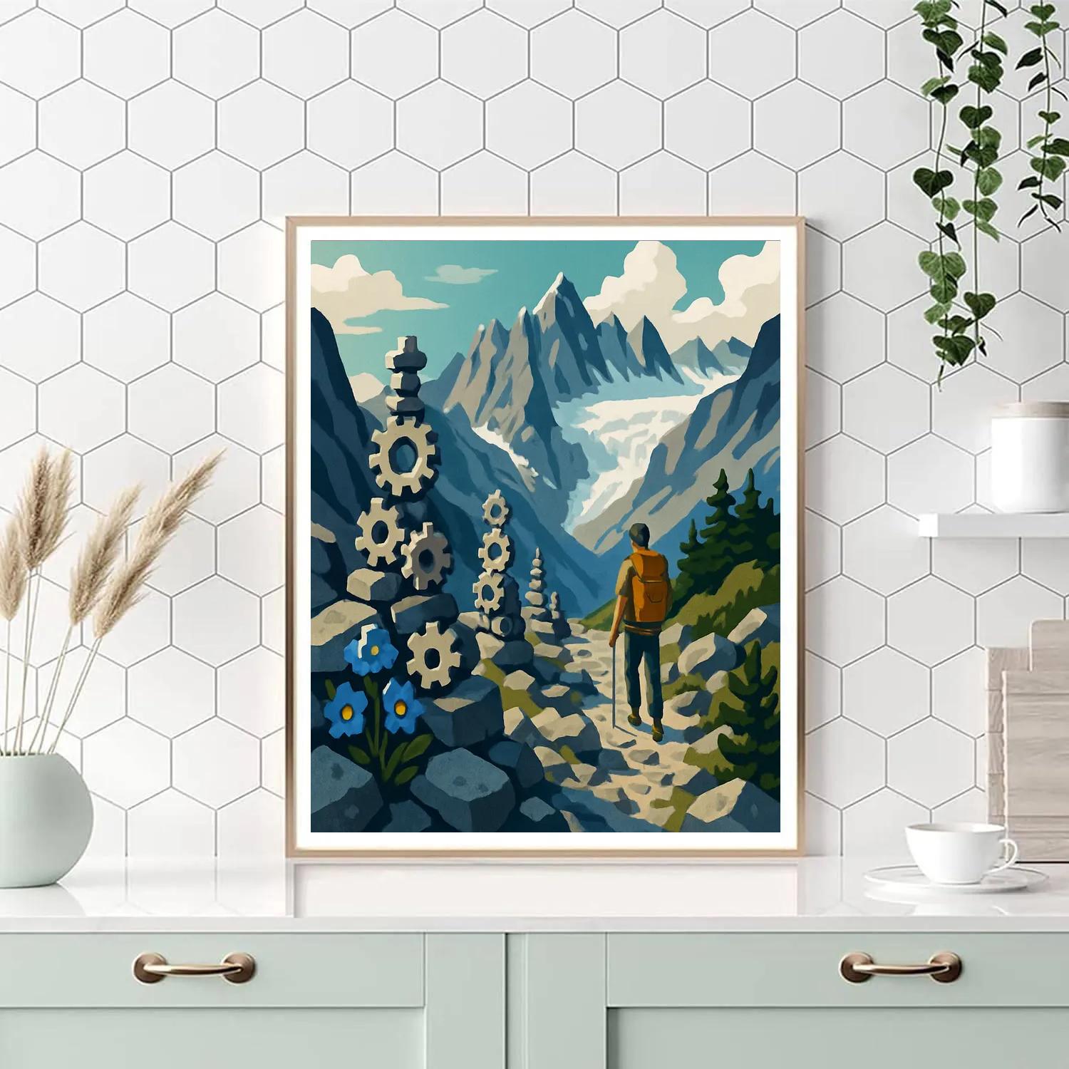 Clockwork Cairns In Mountain Pass Paint by numbers art