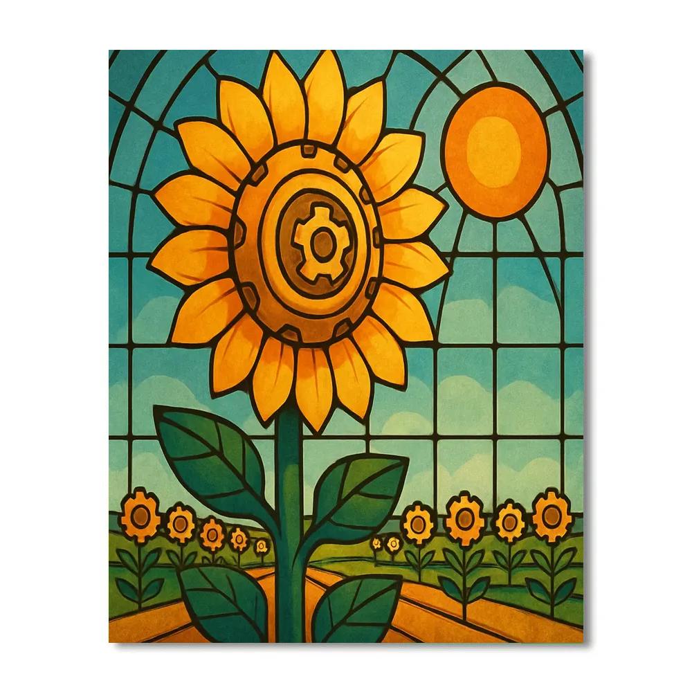 Clockwork Sunflower Conservatory painting number kit
