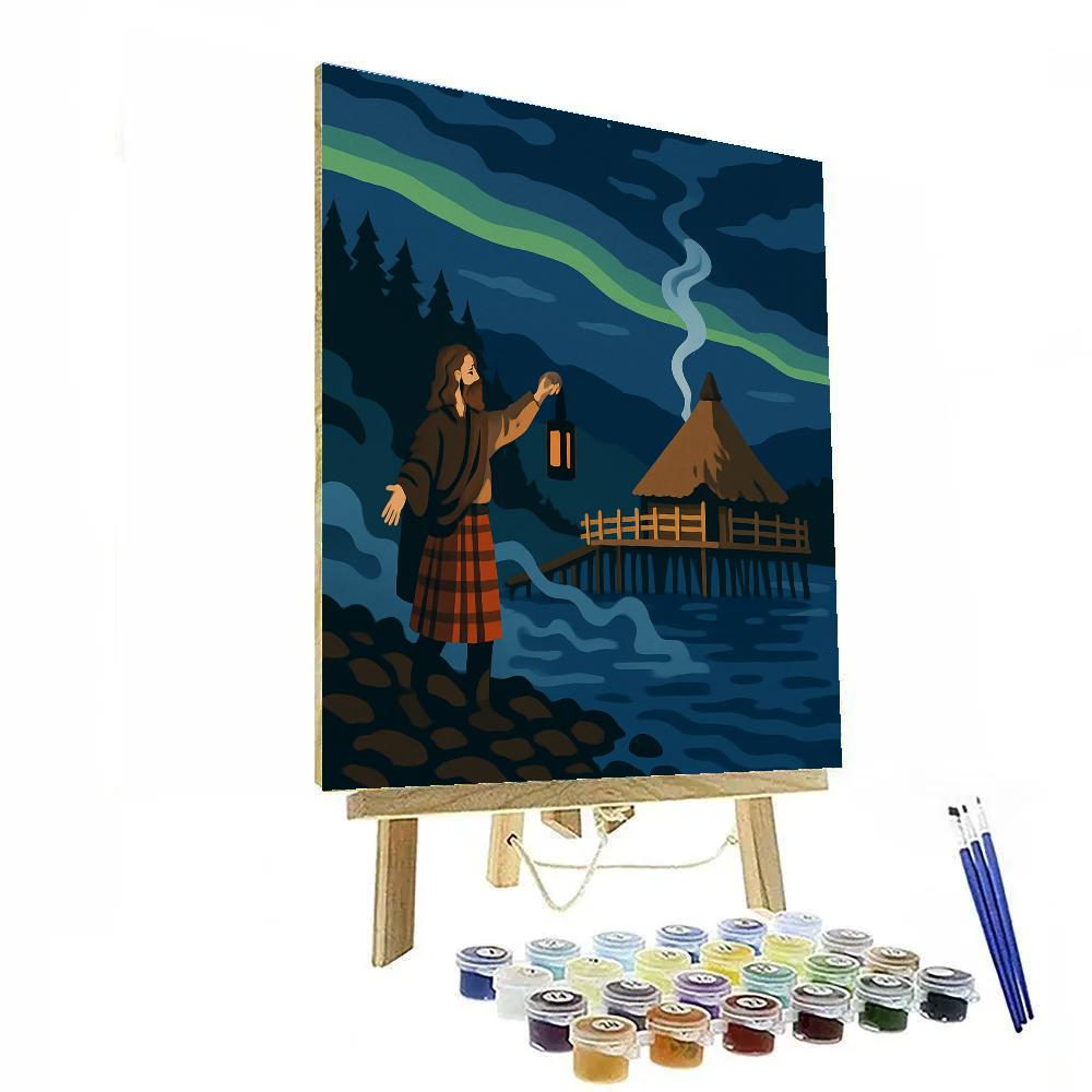 Crannog Hearth Under Scotland Aurora Paint by numbers kits