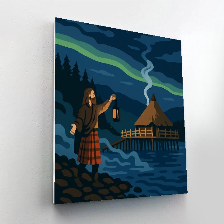 Crannog Hearth Under Scotland Aurora Paint by numbers kits