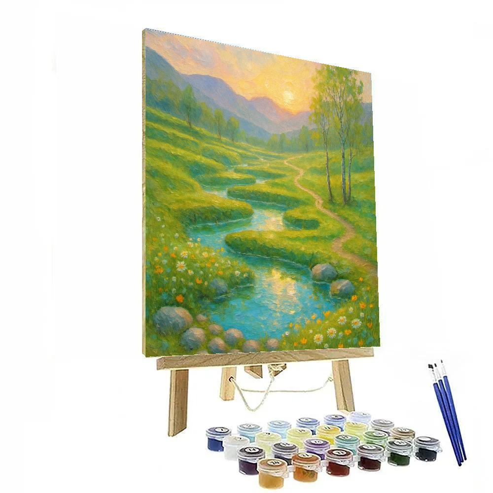 Sunrise Over Terraced Meadow Springs paint by numbers