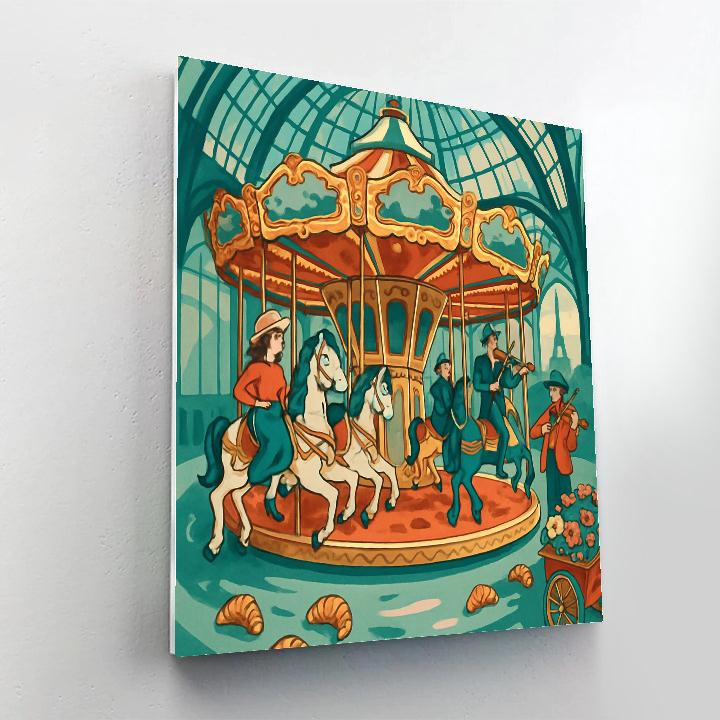 Carousel Of Paris Under Glass Paint by numbers art