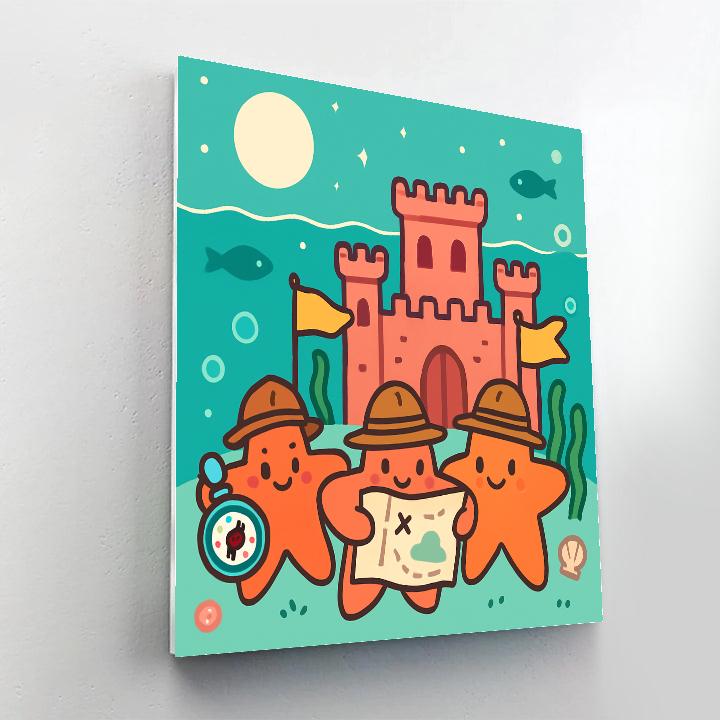 Coral Castle Starfish Scouts Map The Moonlight Reef Numbered painting kits
