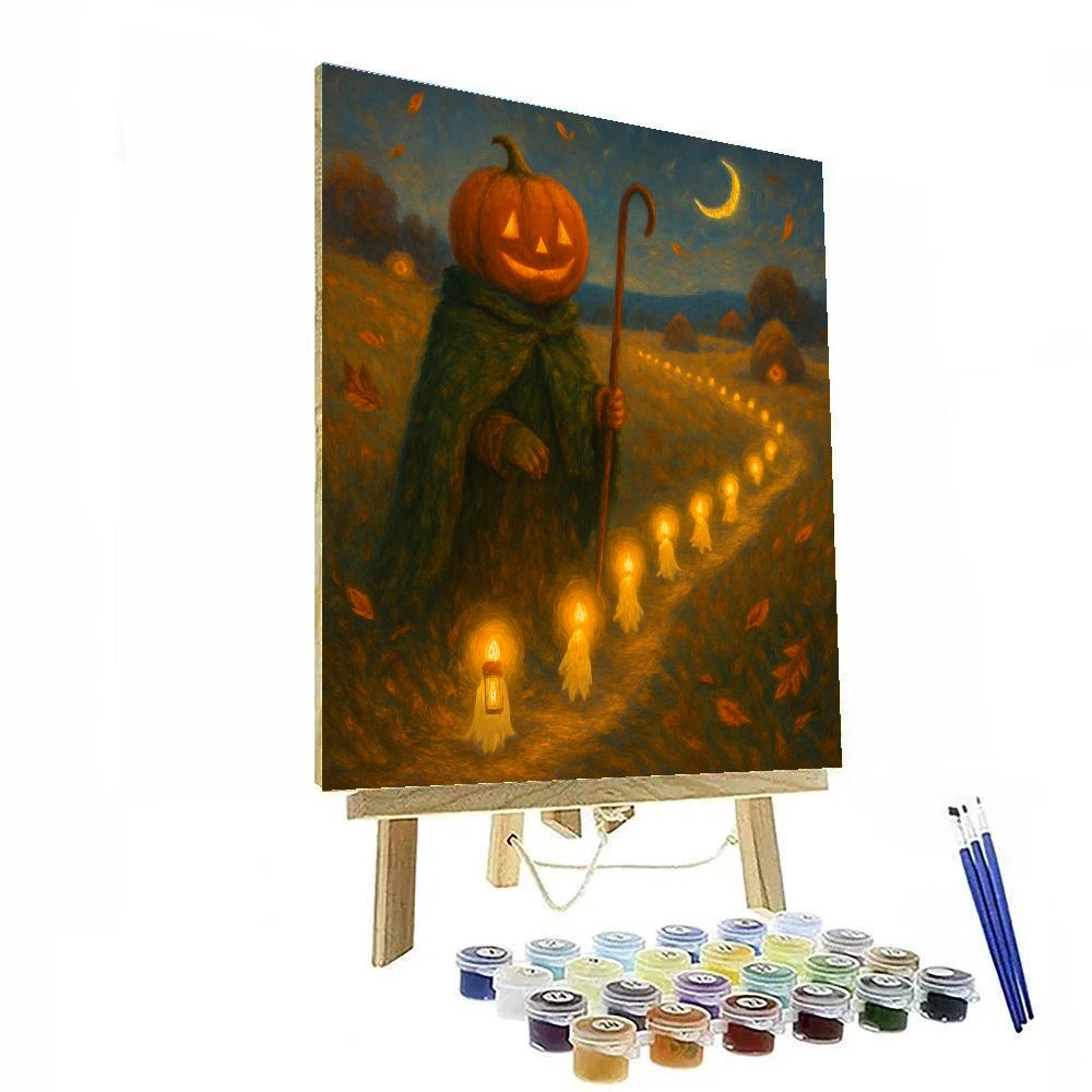 Lantern Parade Of The Pumpkin Shepherd paint by number