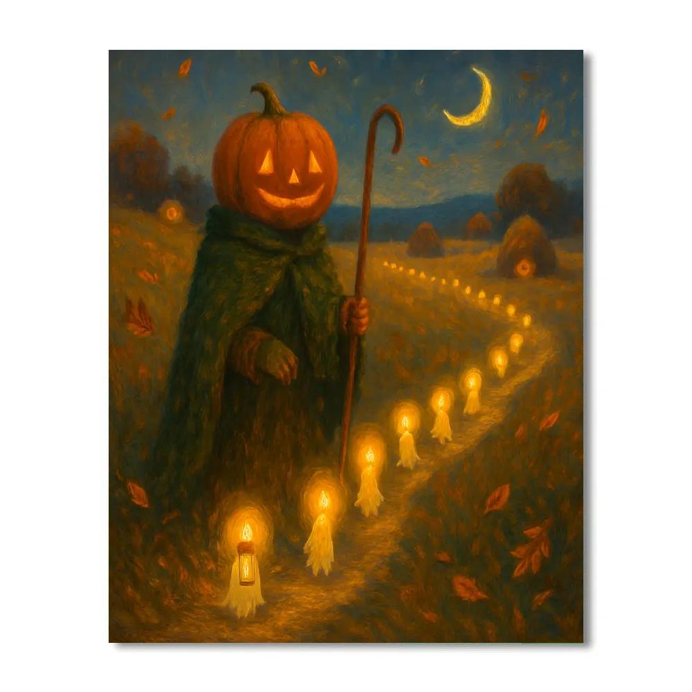 Lantern Parade Of The Pumpkin Shepherd paint by number
