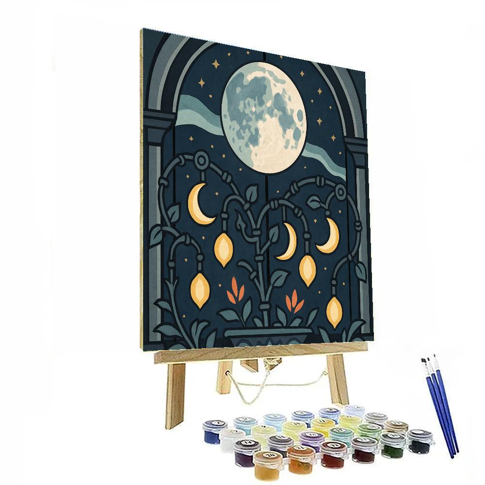Clockwork Garden Moon Phase Pavilion paint by numbers