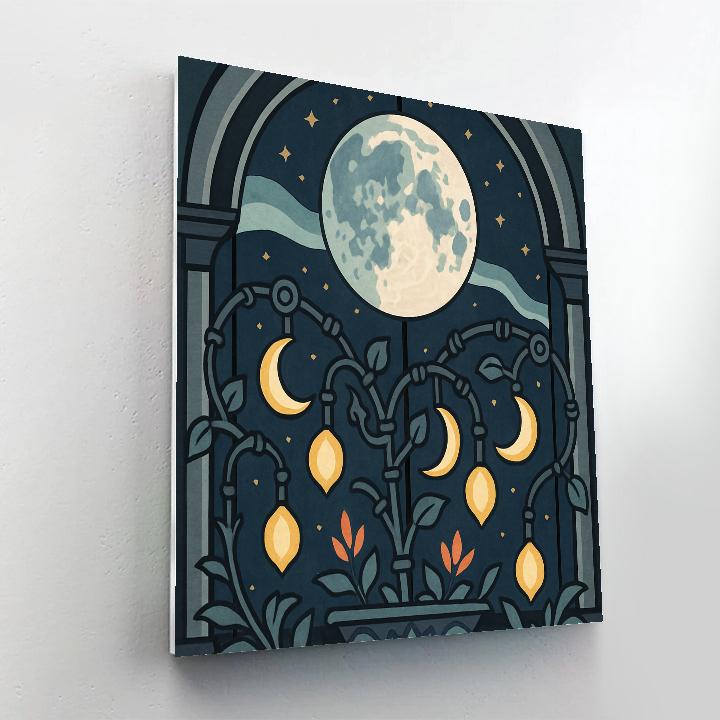 Clockwork Garden Moon Phase Pavilion paint by numbers