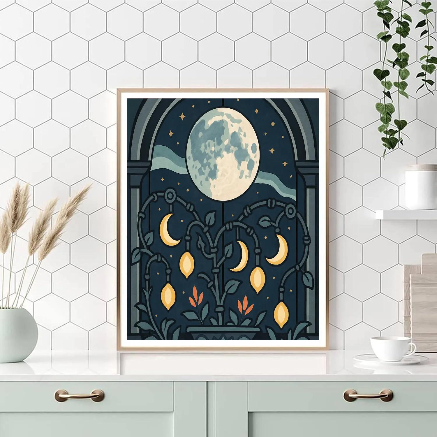 Clockwork Garden Moon Phase Pavilion paint by numbers