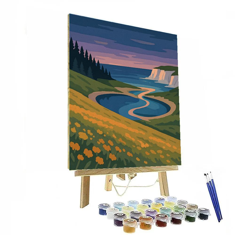 Meadow Horizon With Landscape Reflections paint by number