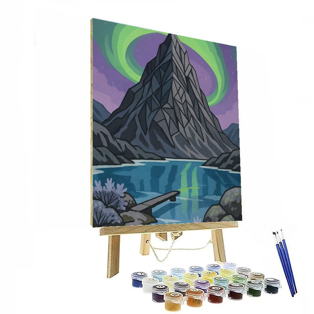 Aurora Lattice Mountain Paint by numbers kits