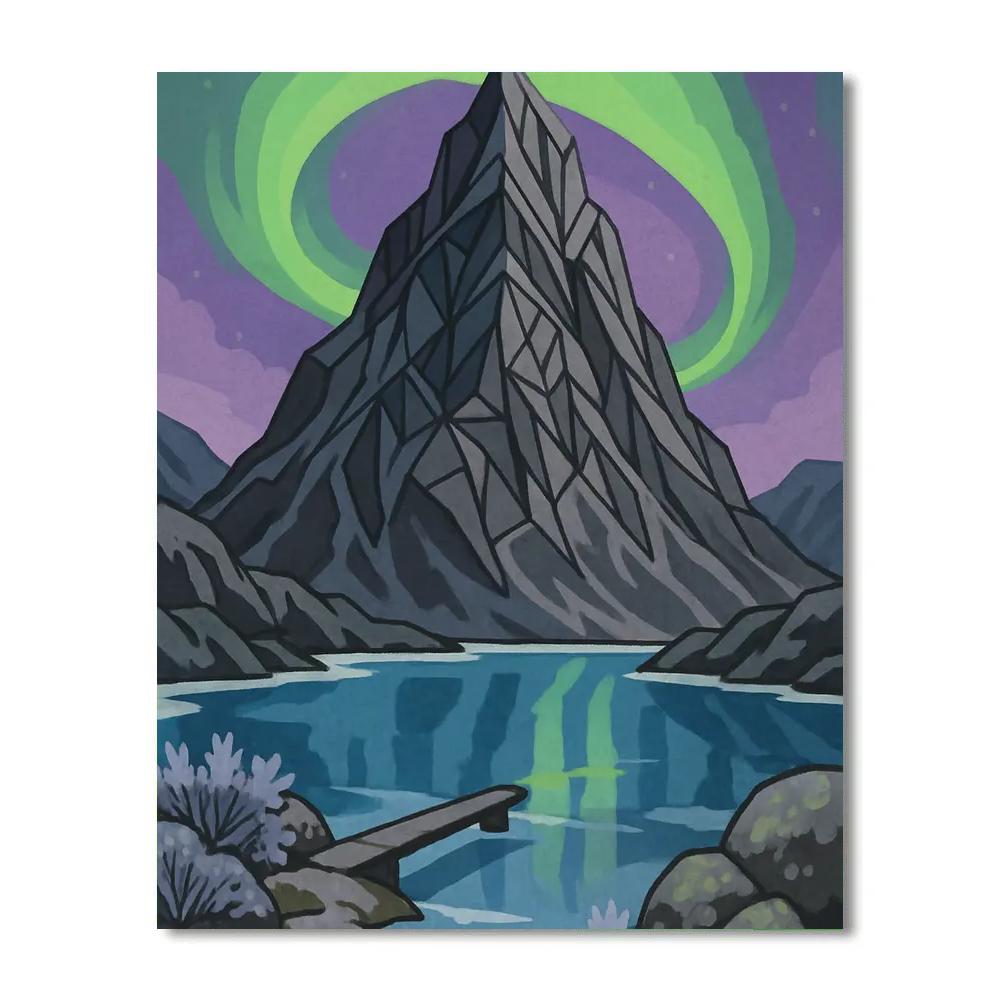 Aurora Lattice Mountain Paint by numbers kits