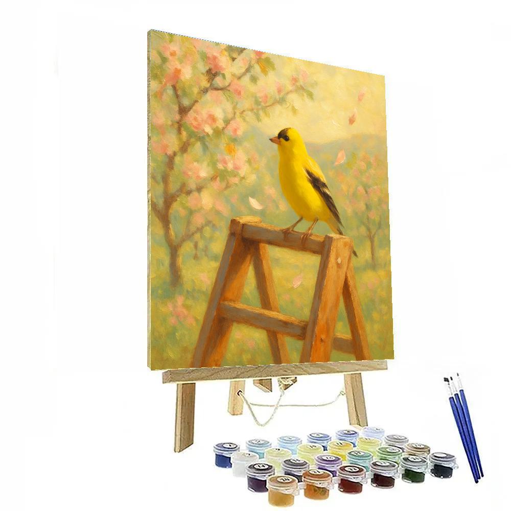 Sunlit Orchard Goldfinch Pause Paint by numbers kits
