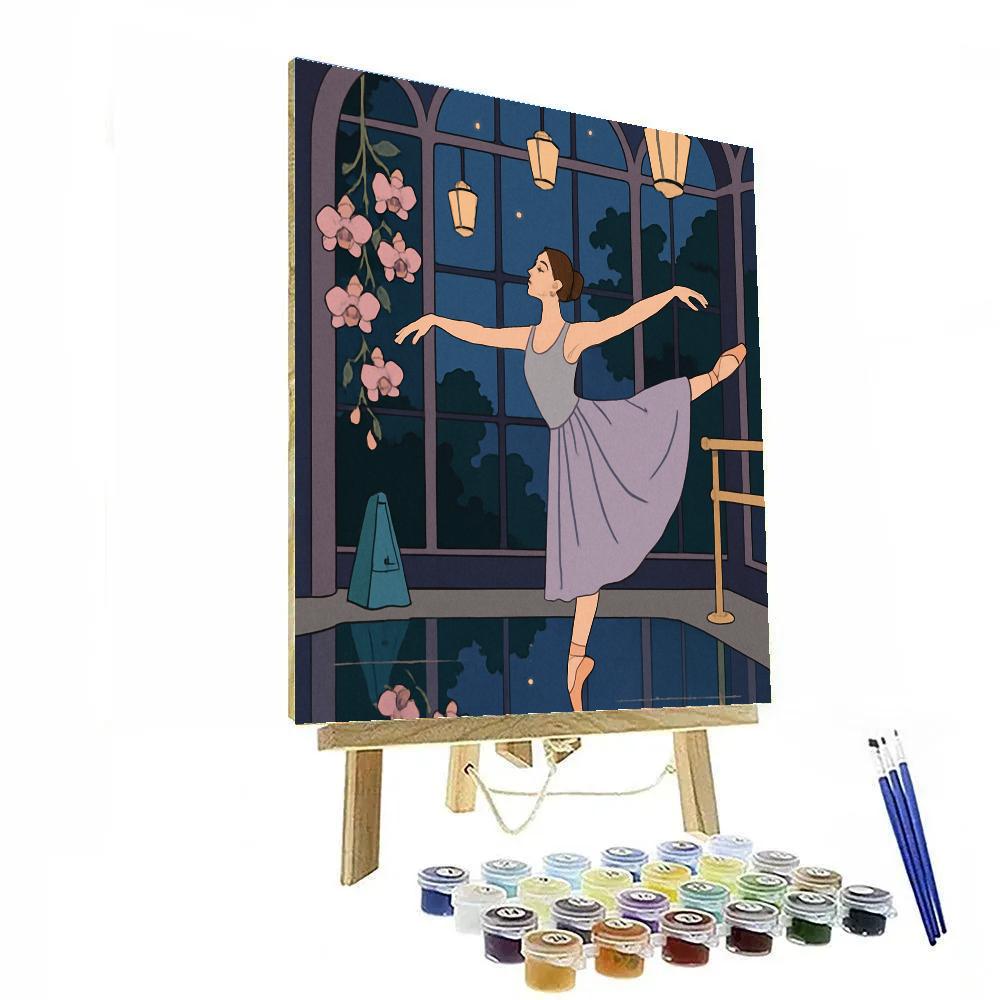 Moonlit Conservatory With Ballet Rehearsal paint by numbers