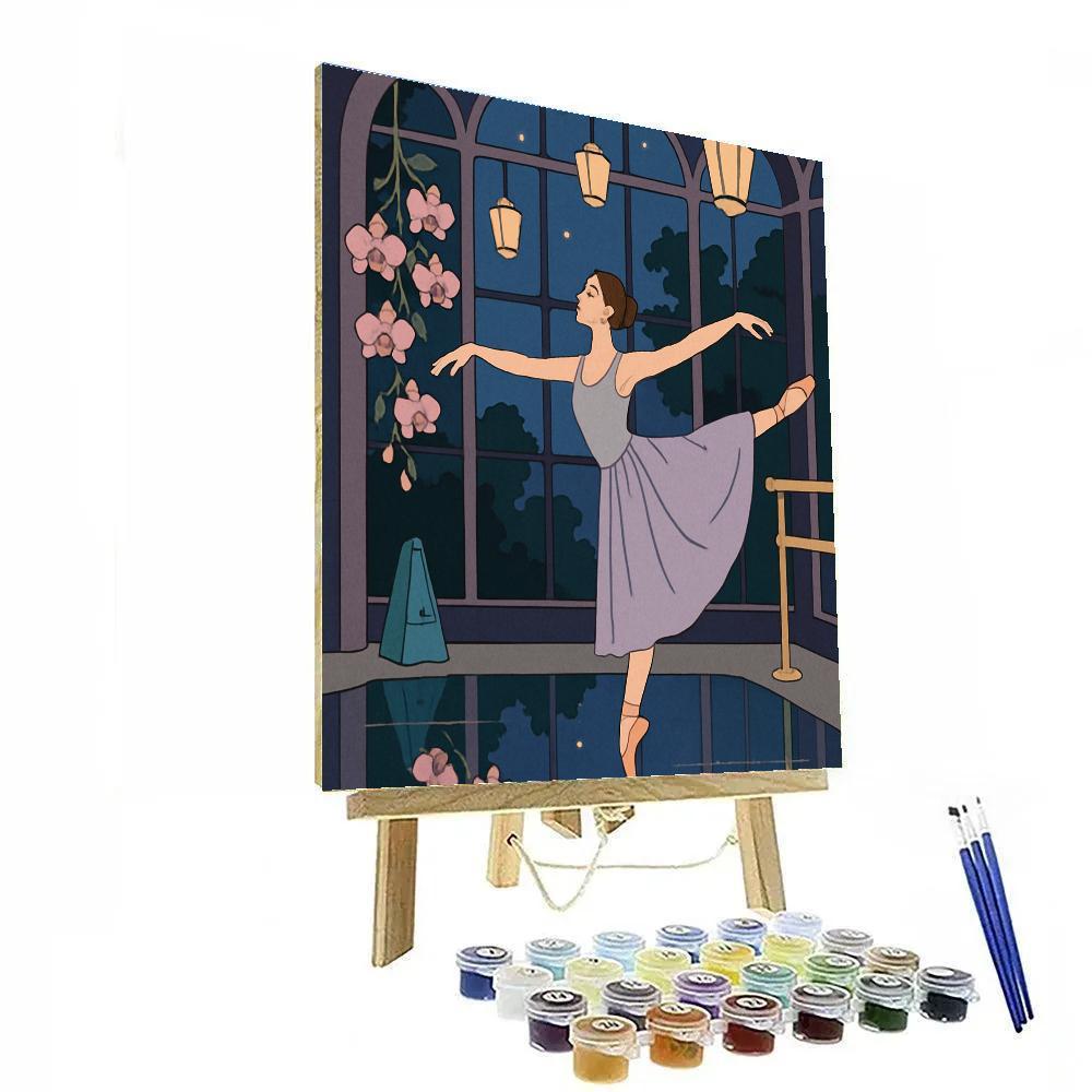 Moonlit Conservatory With Ballet Rehearsal paint by numbers