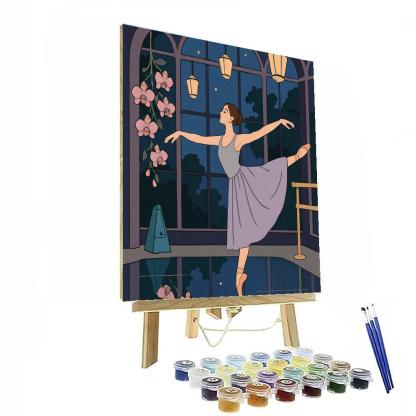 Moonlit Conservatory With Ballet Rehearsal paint by numbers