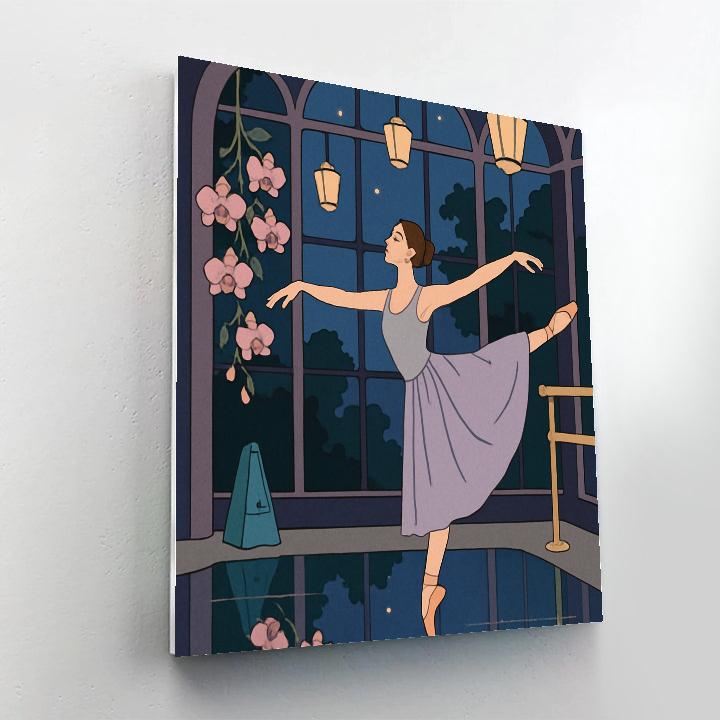 Moonlit Conservatory With Ballet Rehearsal paint by numbers