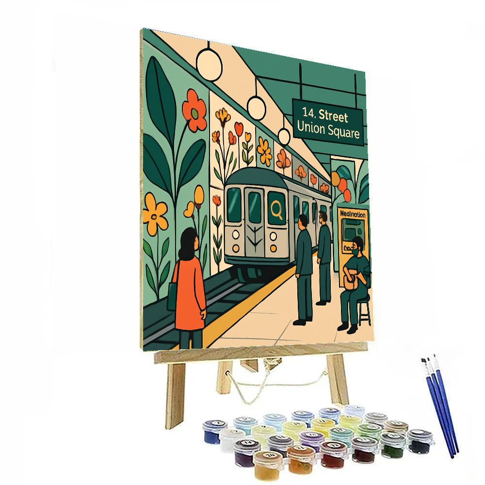 Botanical Subway Mosaic New York DIY paint by numbers