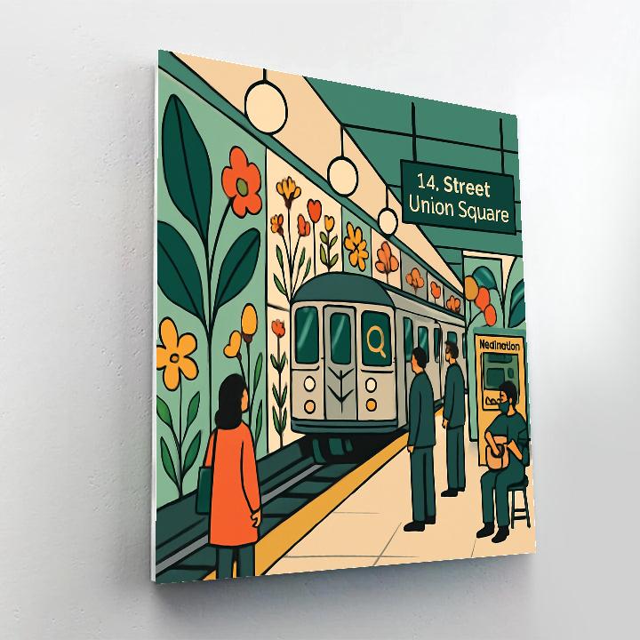 Botanical Subway Mosaic New York DIY paint by numbers