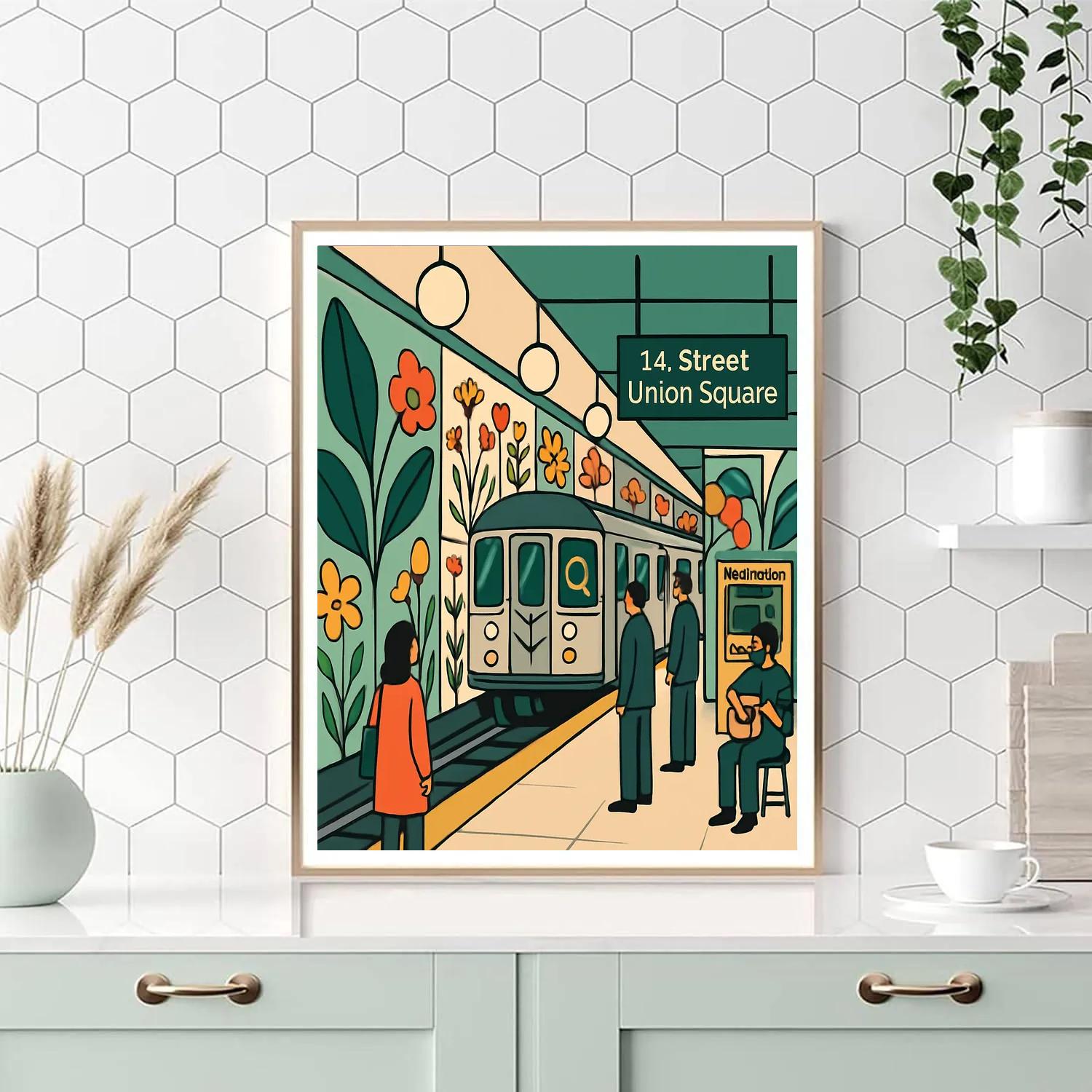 Botanical Subway Mosaic New York DIY paint by numbers