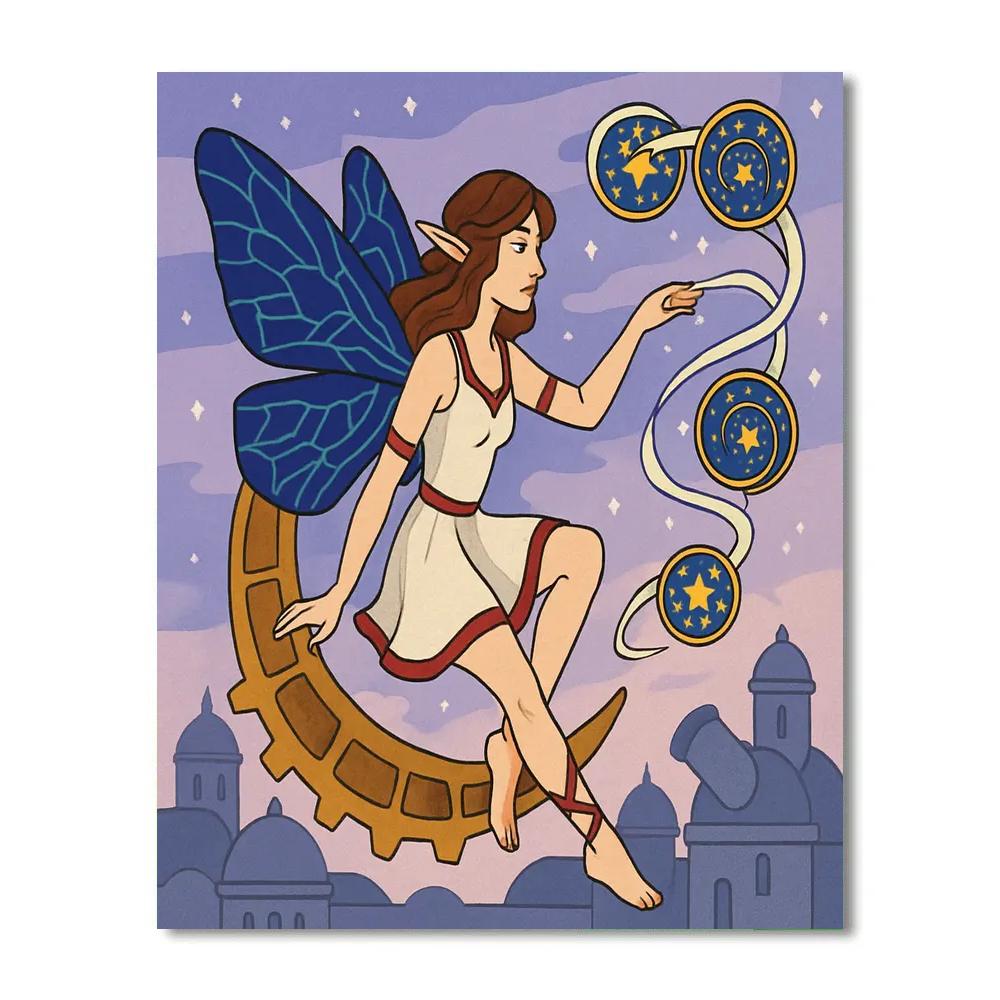 Clockwork Orrery With Fairy Guide paint by number