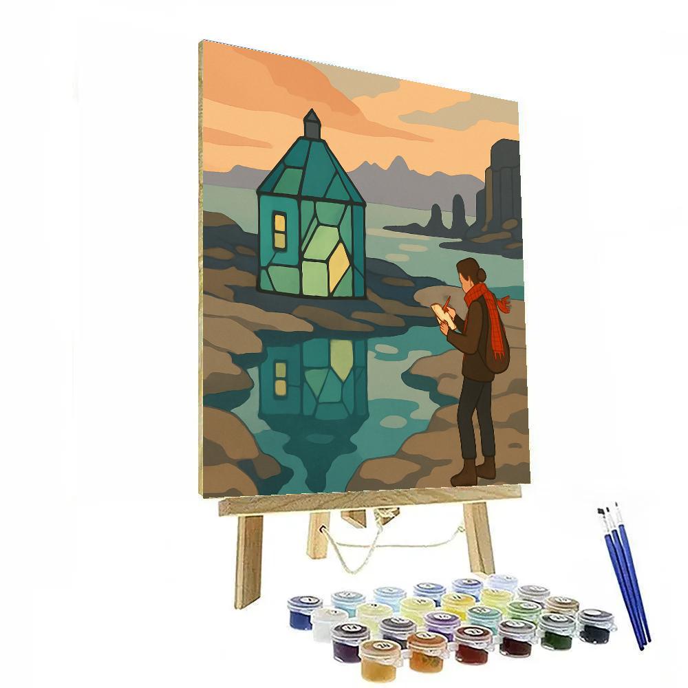 Glass Tidepool Bothy With Scotland Light paint by number