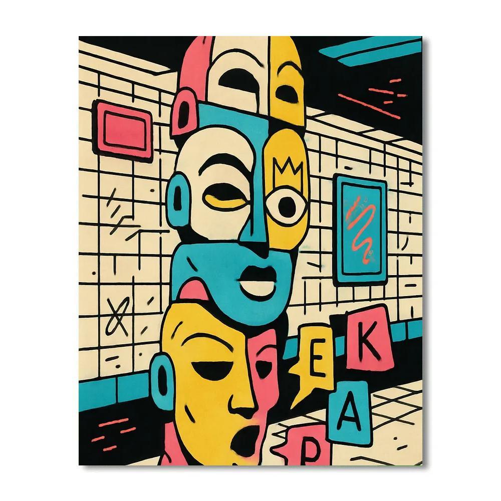 Subway Oracle In Basquiat Night paint by number