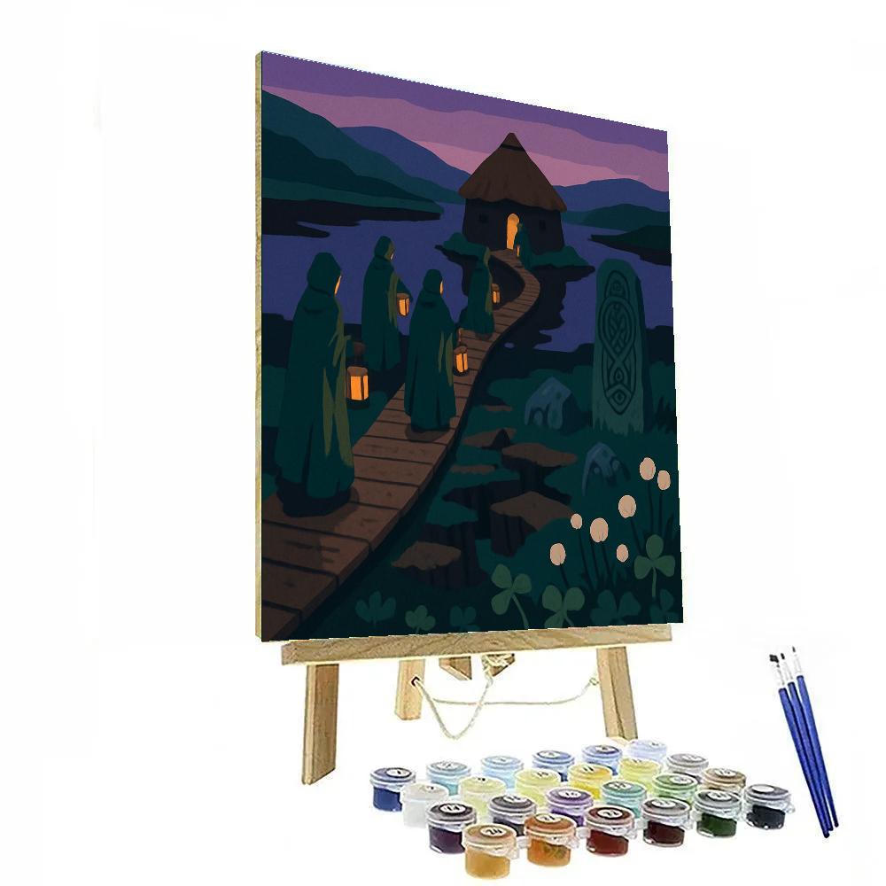 Lantern Procession Across Ireland Bog Paint by numbers kits