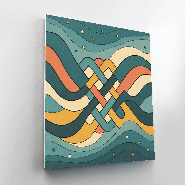 Tidal Lattice In Abstract Motion paint by color