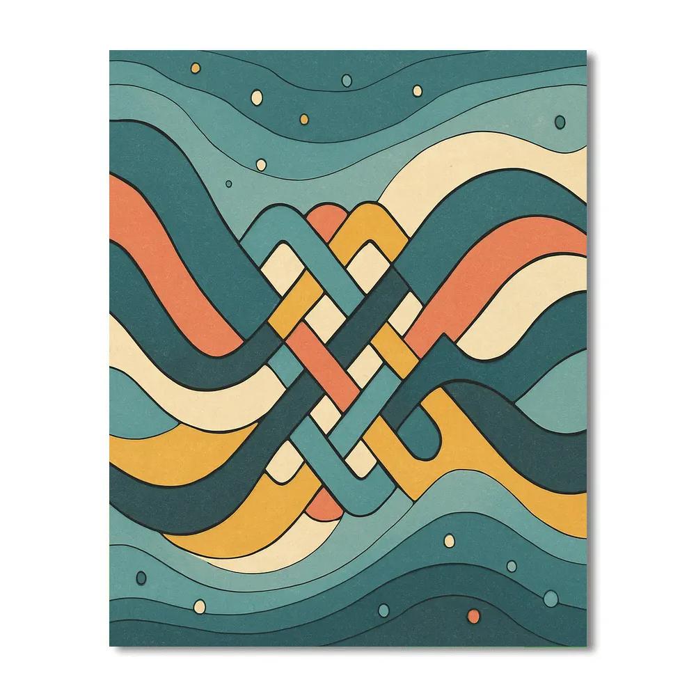 Tidal Lattice In Abstract Motion paint by color