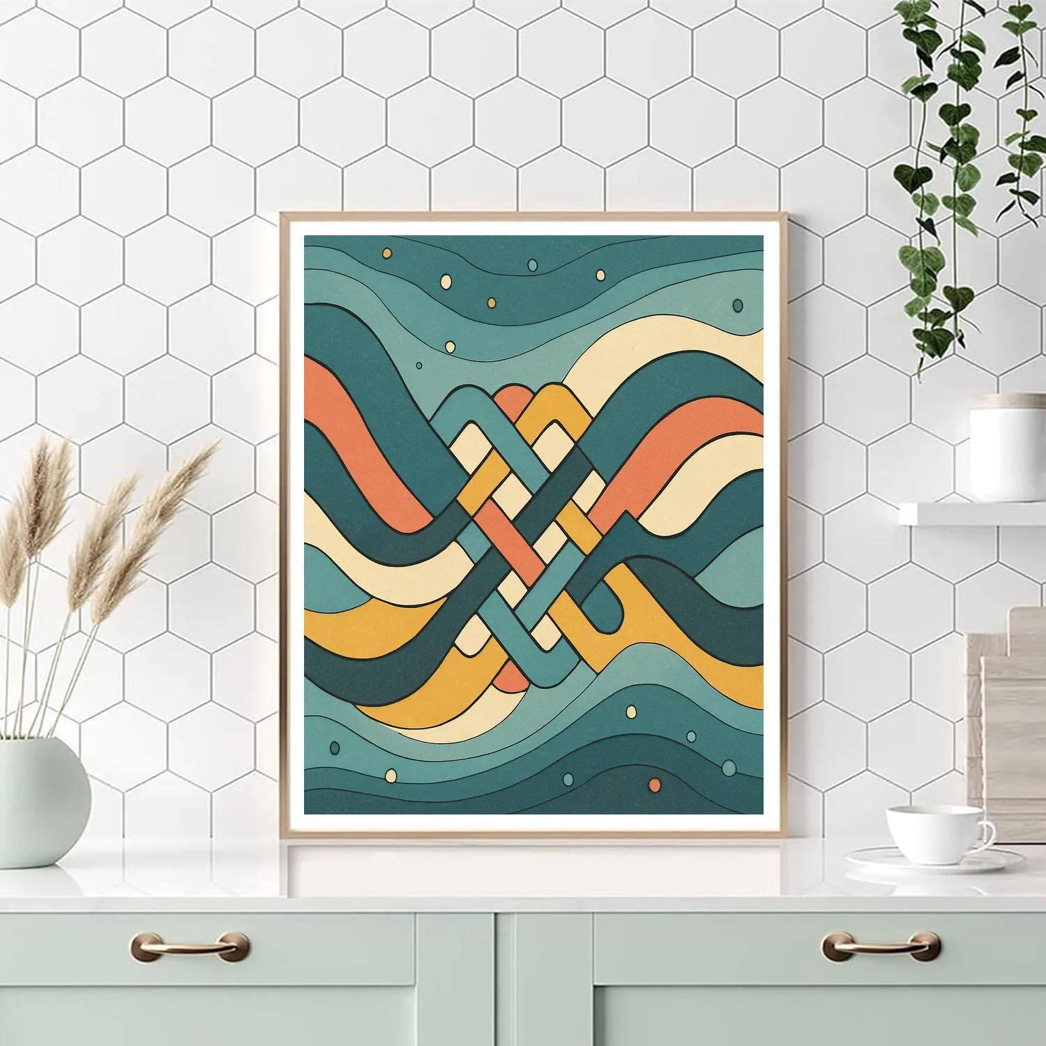 Tidal Lattice In Abstract Motion paint by color