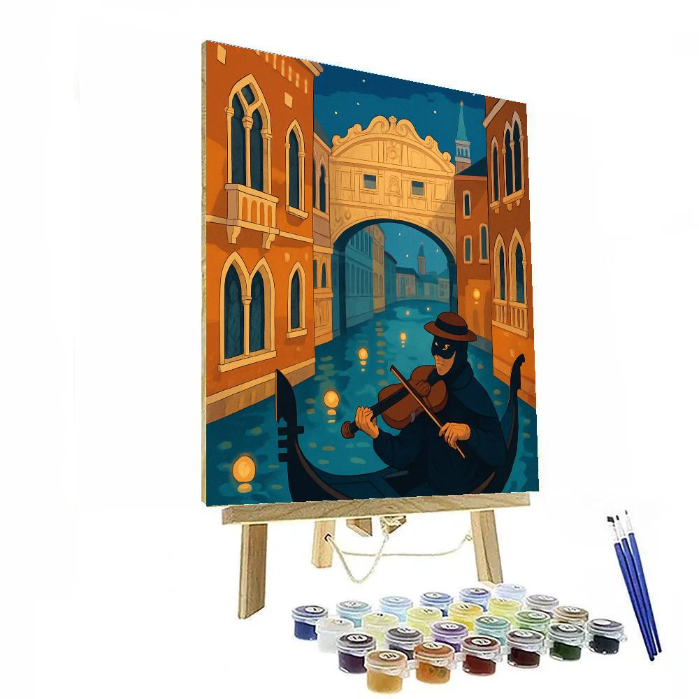 Midnight Regatta Over Venice Rooftops paint by color