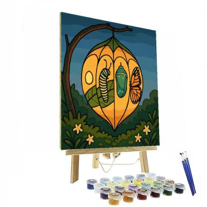 Metamorphosis Lantern With Butterfly Motifs Numbered painting kits