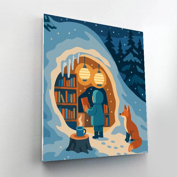Lantern Library Winter Alcove paint by number
