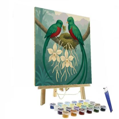 Glasswing Nesting Birds At The Orchid Canopy DIY paint by numbers