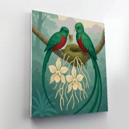 Glasswing Nesting Birds At The Orchid Canopy DIY paint by numbers
