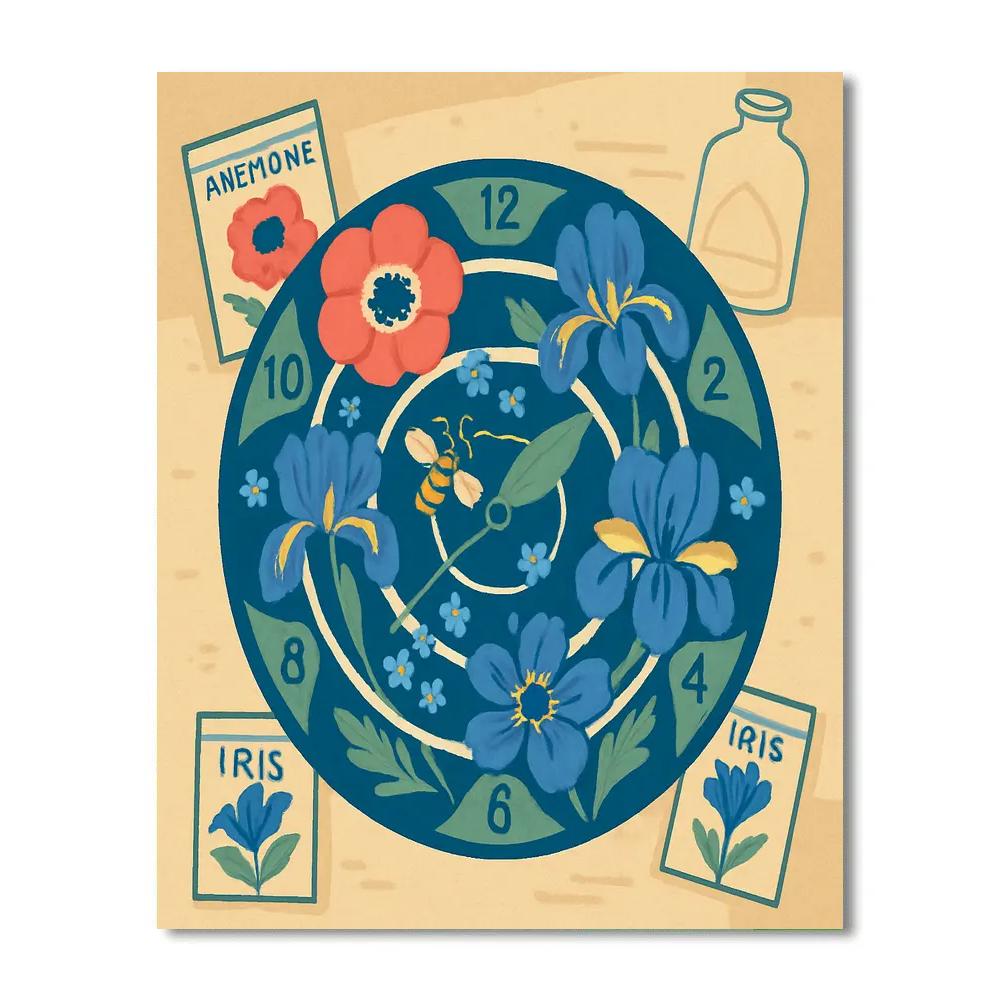 Clockwork Herbarium With Floral Orbits Paint by numbers art