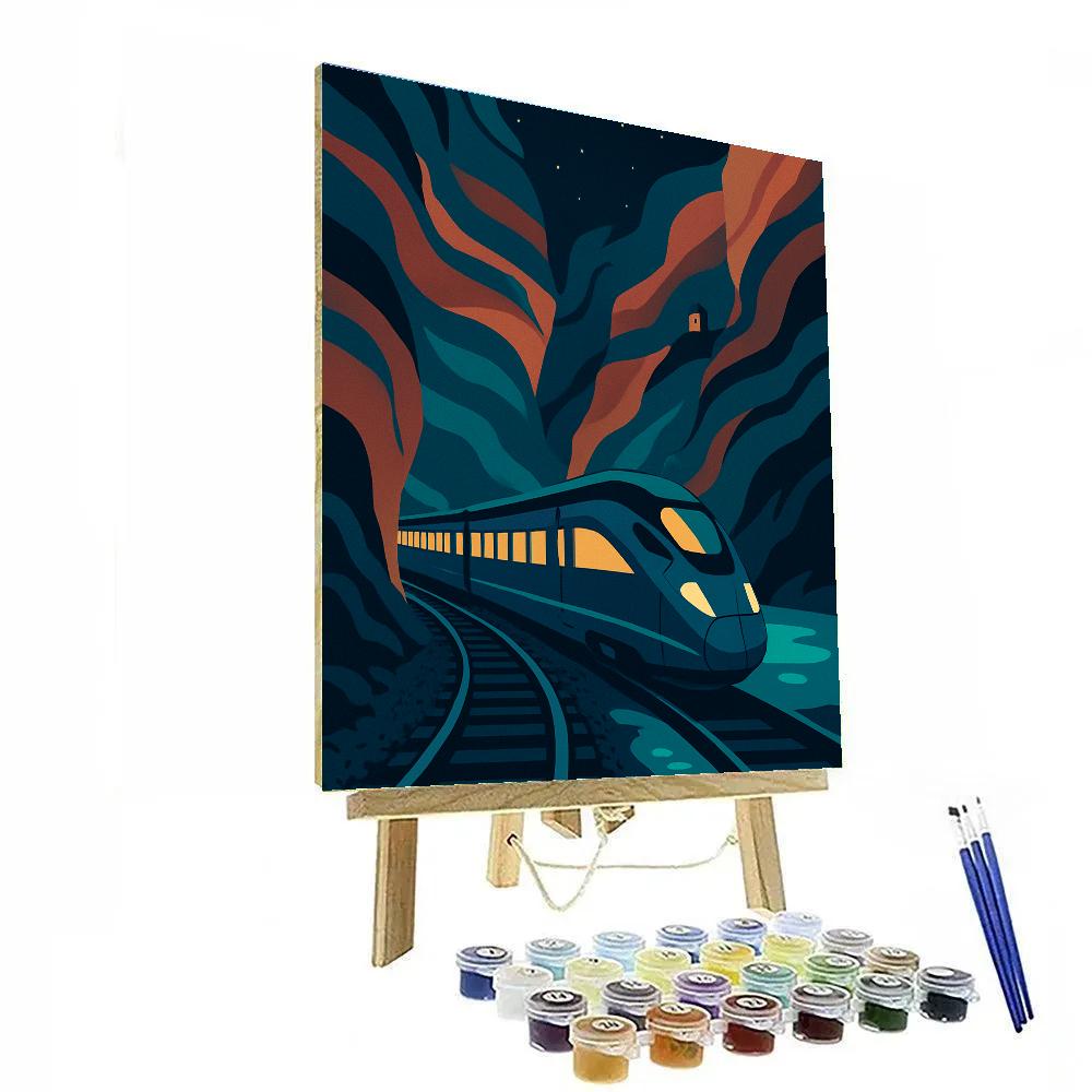 Midnight Canyon Train Express paint by number