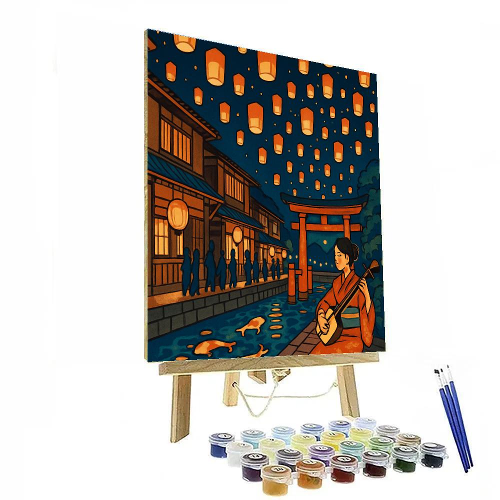 Paper Lantern Meteor Shower In Japan Paint by numbers kits