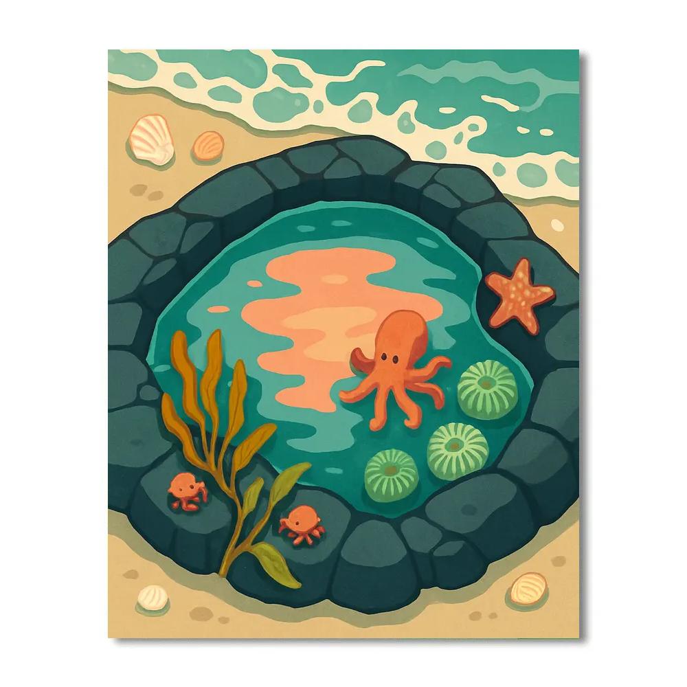 Tide Pool Observatory With Ocean Reflections DIY paint by numbers