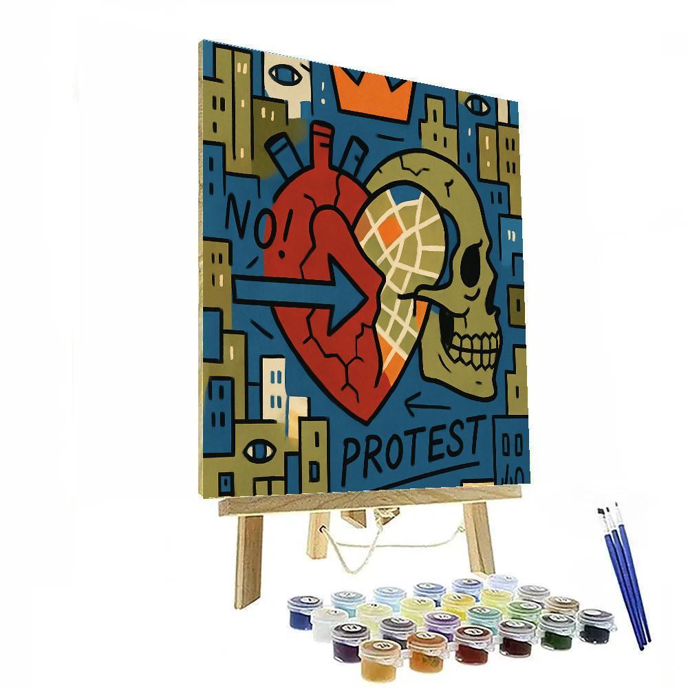Basquiat Crowned Circuit Riot paint by number